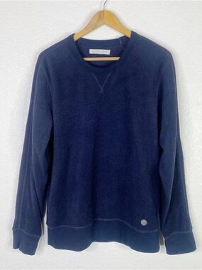 Outerknown Navy Blue Terry Cloth High Tide Pullover Sweater